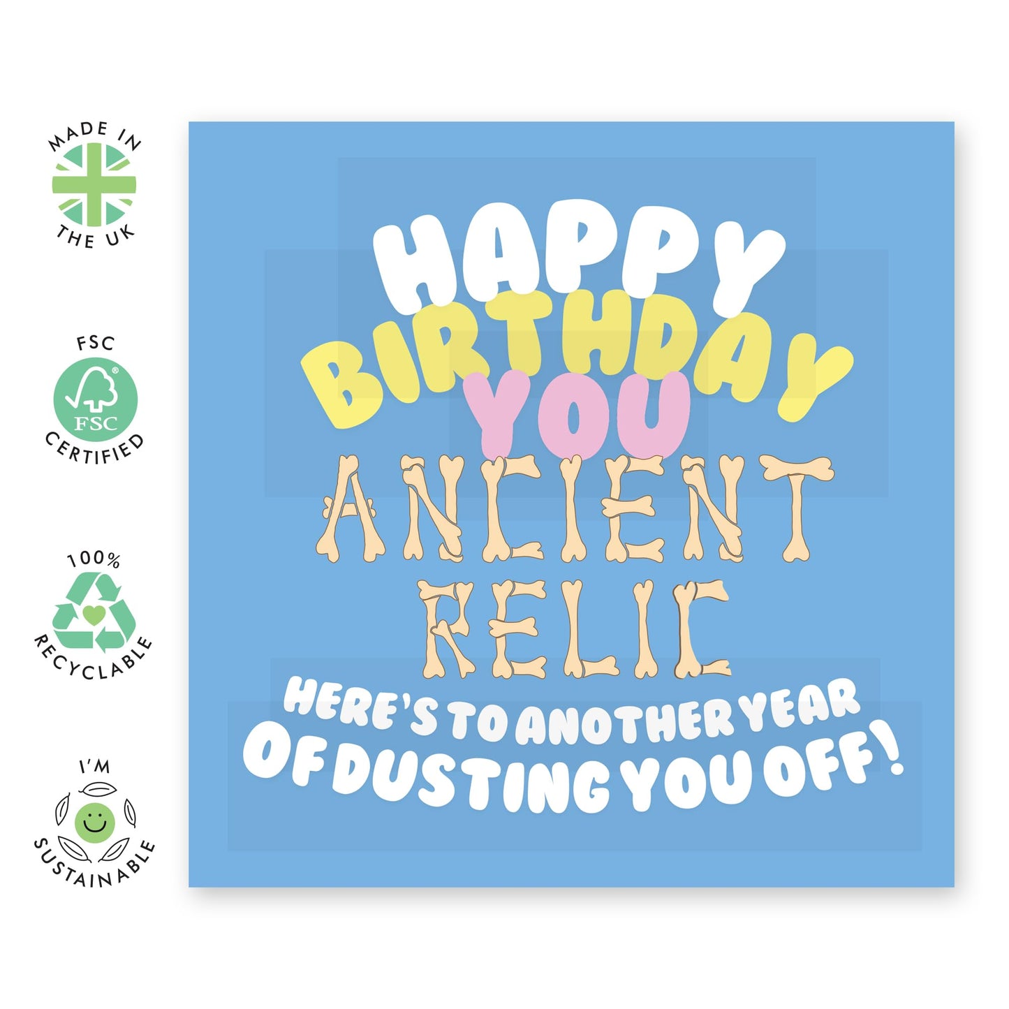 Cheeky Birthday Cards For Men Women - Ancient Relic - Mum Dad Birthday Cards Funny - Greeting Cards For Brother Sister - 50th 60th 70th Birthday Gifts For Him Her - Comes With Stickers - By Central 23
