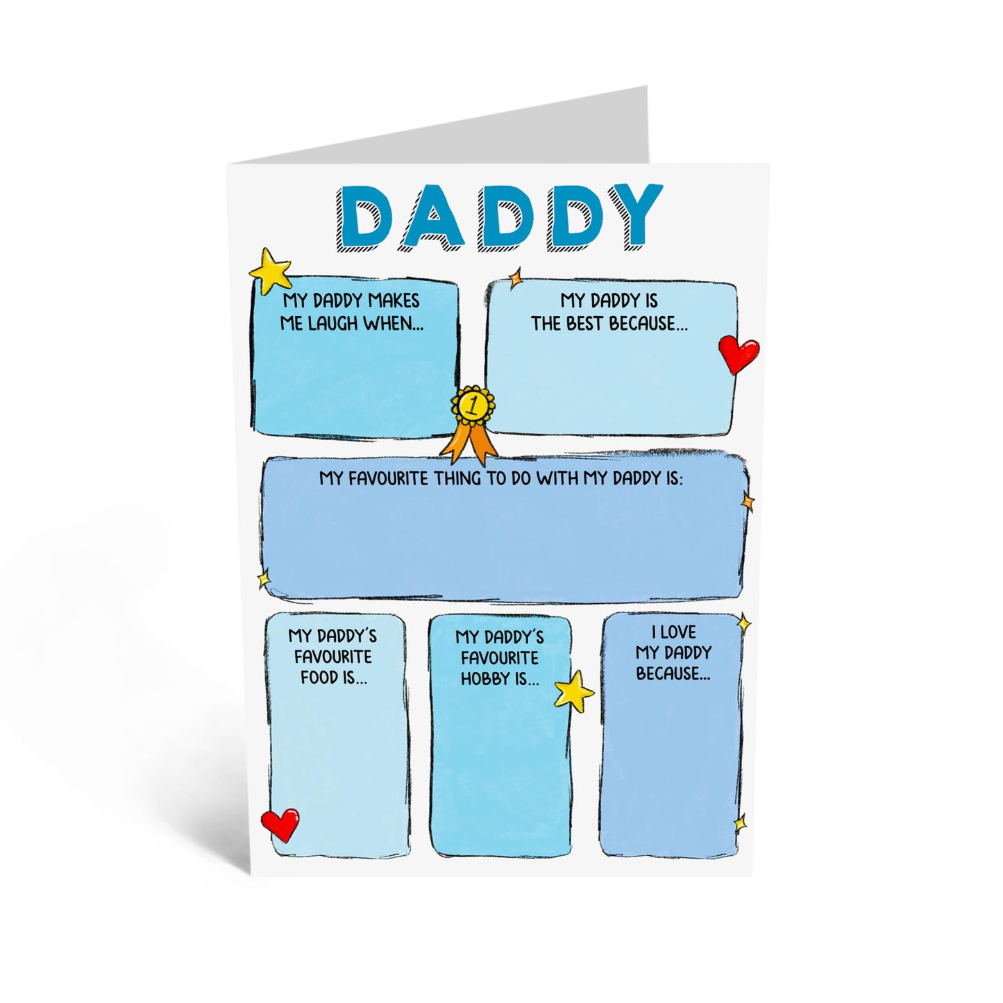 Customize Greeting Card - 'I LOVE MY DADDY FILL IN YOURSELF' - Perfect for Showing Appreciation and Love - Ideal for Dads Daddy's Pops Who Deserve a Special Tribute - Comes With Stickers By Central 23