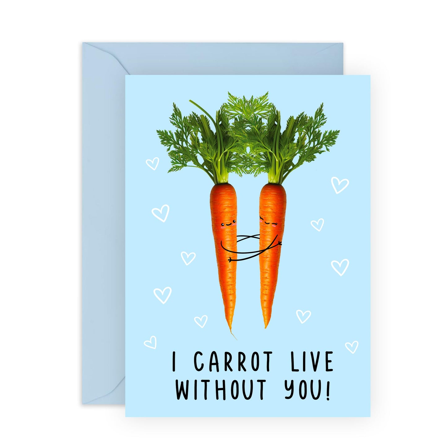 Valentines Card For Wife - Carrot Live Without You - Anniversary Card For Girlfriend - Wedding Anniversary Card For Mum - Gift For Mummy - Comes With Stickers - By Central 23