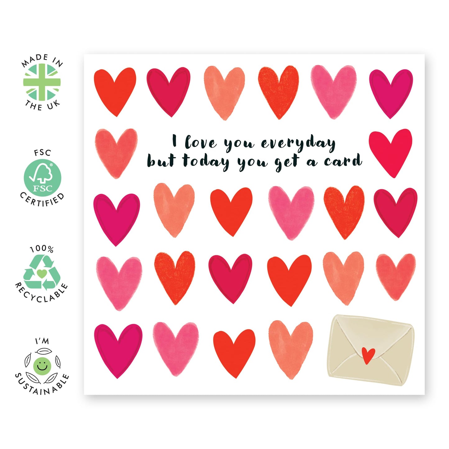 Anniversary Cards For Wife - Husband Birthday Card - I Love You Everyday But Today You Get A Card - Valentine Cards For Him - Appreciation Romantic Gifts For Her - Comes With Stickers By Central 23
