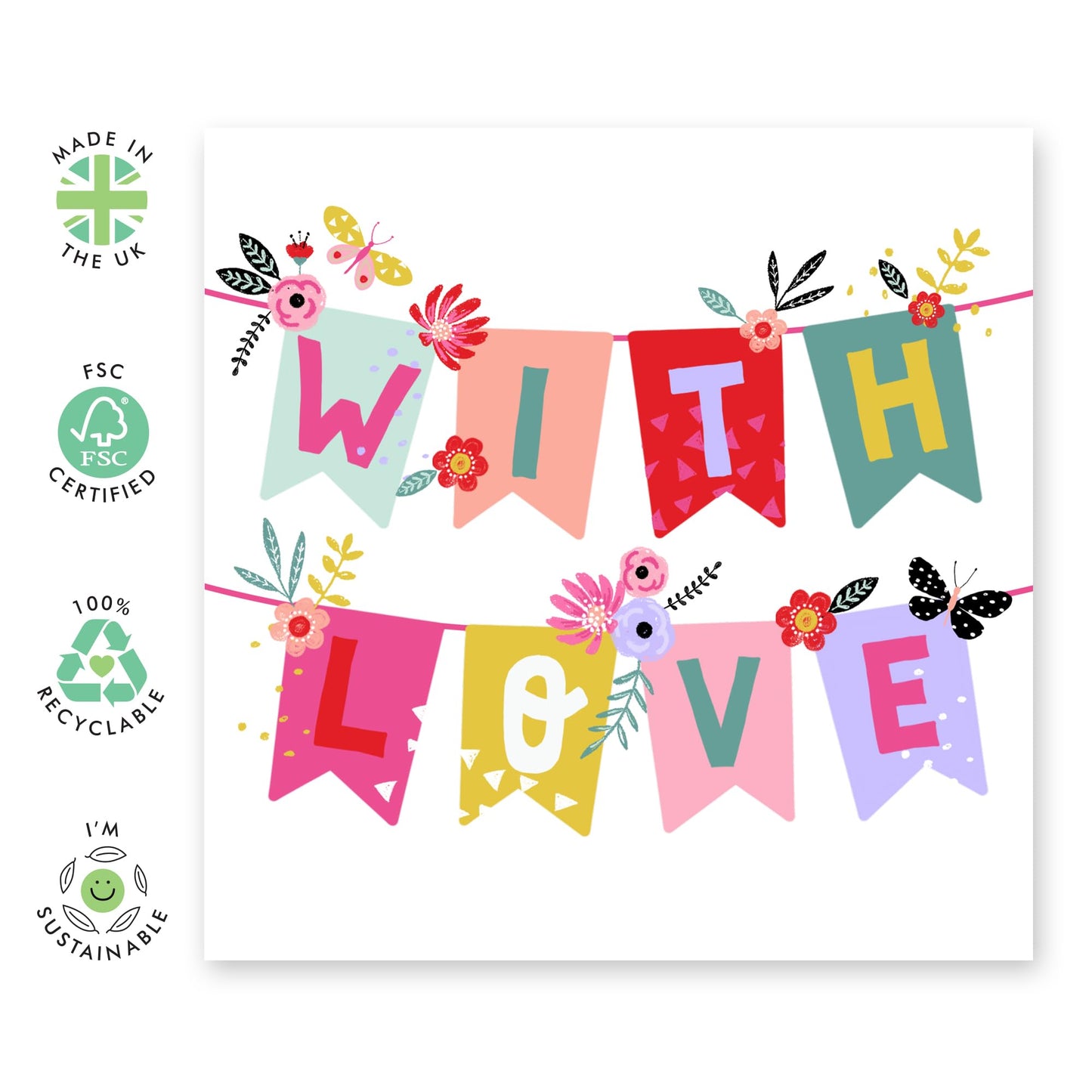 Valentines Card Girlfriend - With Love Sign - Love Cards For Her - Mothers Day Card From Son Daughter - Wife Anniversary Card - Birthday Card For Women - Comes With Stickers By Central 23