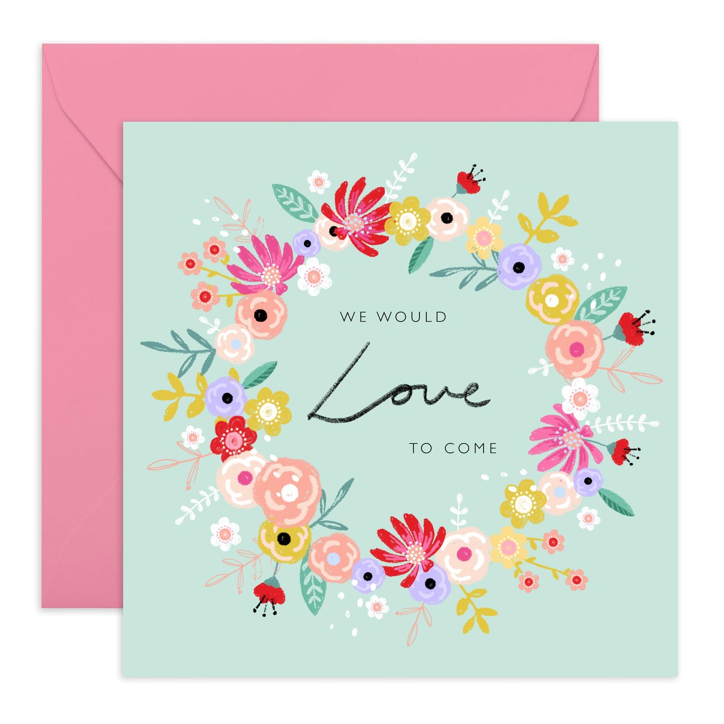 Wedding Rsvp Reply Card - We Would Love To Come - Wedding Acceptance Card From Entourage - Wedding Reply Card From Guest - Wedding Invitations From Groom Bride - Comes With Fun Stickers By Central 23