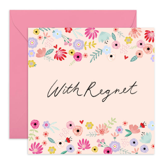 Declined Wedding Invitations Response - With Regret Floral - Wedding Regret Card - Rsvp Reply Card From Entourage - Wedding Invitations Groom Bride - Comes With Fun Stickers By Central 23