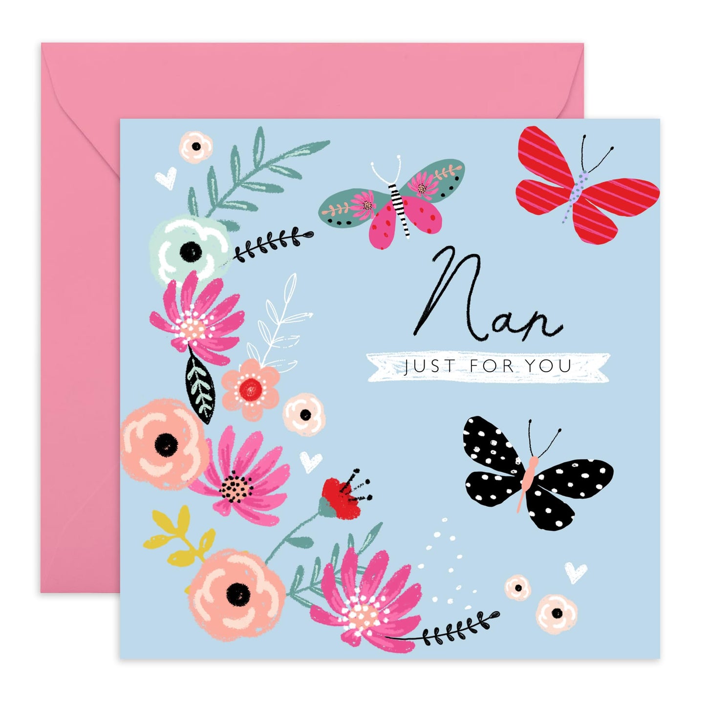 Mother's Day Card For Grandma - Nan Birthday Cards - Floral Birthday Card For Women - Granny Greeting Cards Flowers - Nanny Grandmother Gifts For Her - Comes With Fun Stickers By Central 23