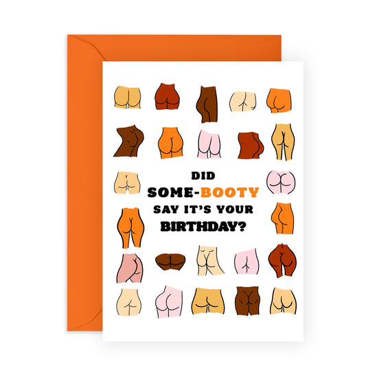 Rude Birthday Cards For Women - Some-booty Said It's Your Birthday - Funny Birthday Card For Men - Naughty Greeting Card For Friends - Comes With Stickers - By Central 23