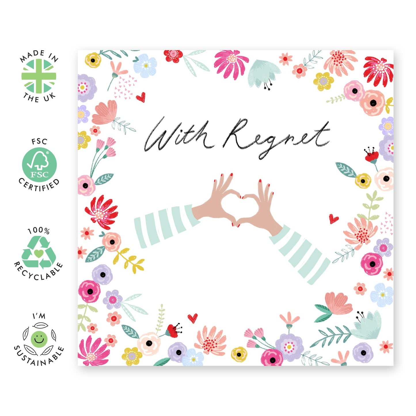 Wedding Regret Card From Guest - With Regret Hand Heart - Rsvp Reply Card From Entourage - Wedding Invitations Groom Bride - Wedding Invitation Declined Card - Comes With Fun Stickers By Central 23