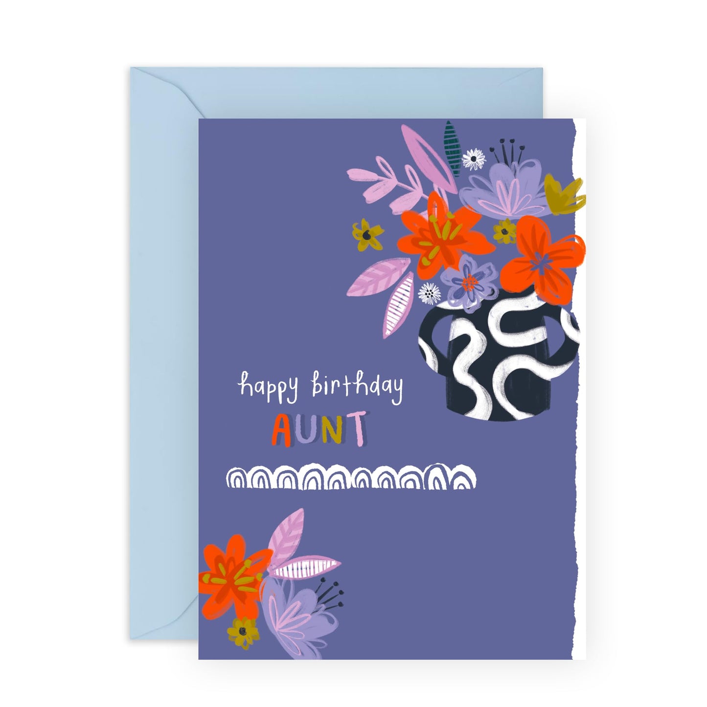 Birthday Card Her - Birthday Aunt Purple Bouquet - Birthday Card From Nephew Niece - Pretty Greeting Card For Women - Floral Birthday Card - Gifts For Women - Comes With Fun Stickers - By Central 23