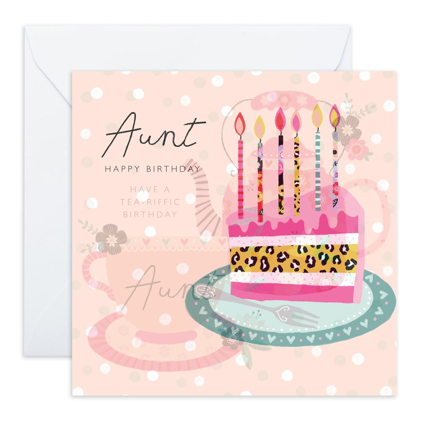 Happy Birthday Card For Aunt - Aunt Slice Of Cake - Birthday Aunty Greeting Card - Gift From Niece Nephew - Greeting Cards Her - Heartfelt Gift For Women Tia - Comes With Fun Stickers - By Central 23