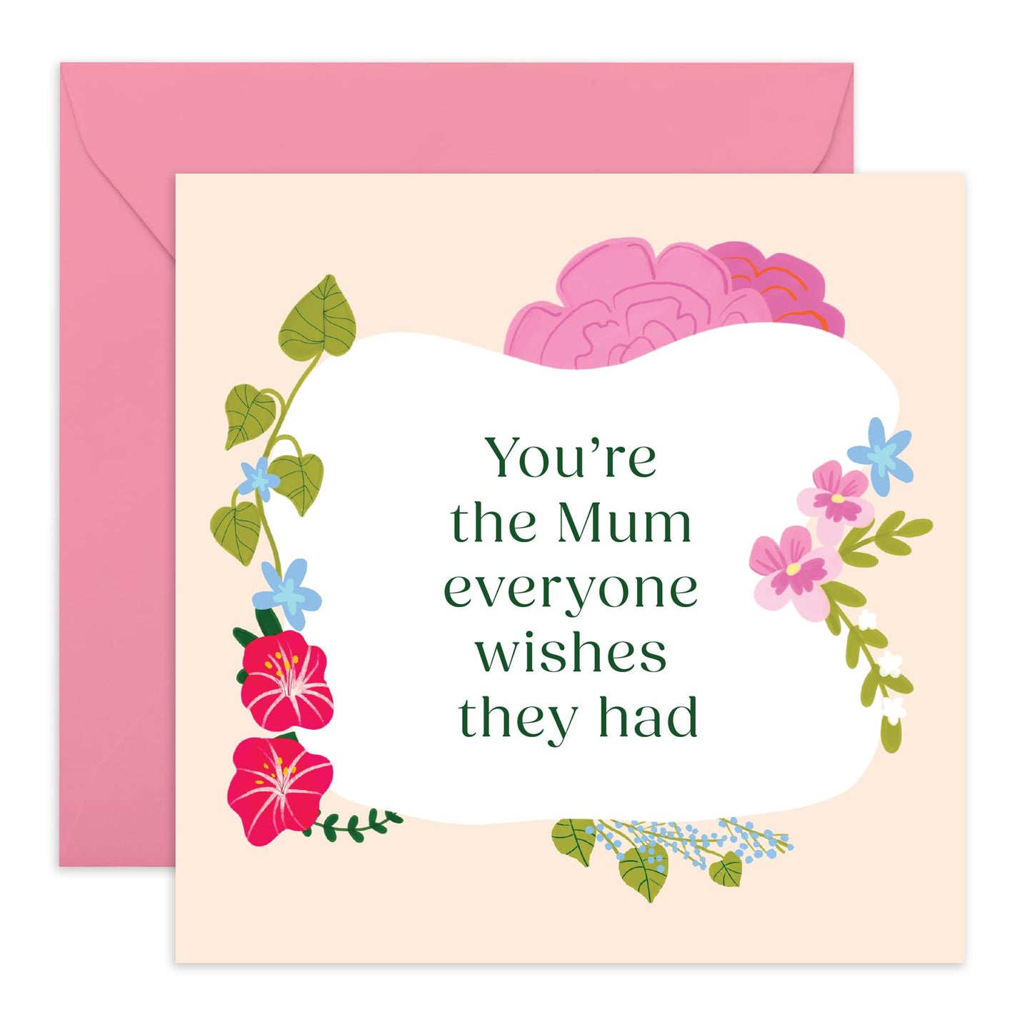 Mum Birthday Card - Everyone Wishes They Had - Sweet Appreciation Gift For Her, Mummy, Mam, Mama, Women - Mothers Day Card From Daughter Son - Thank You Card - Comes With Stickers