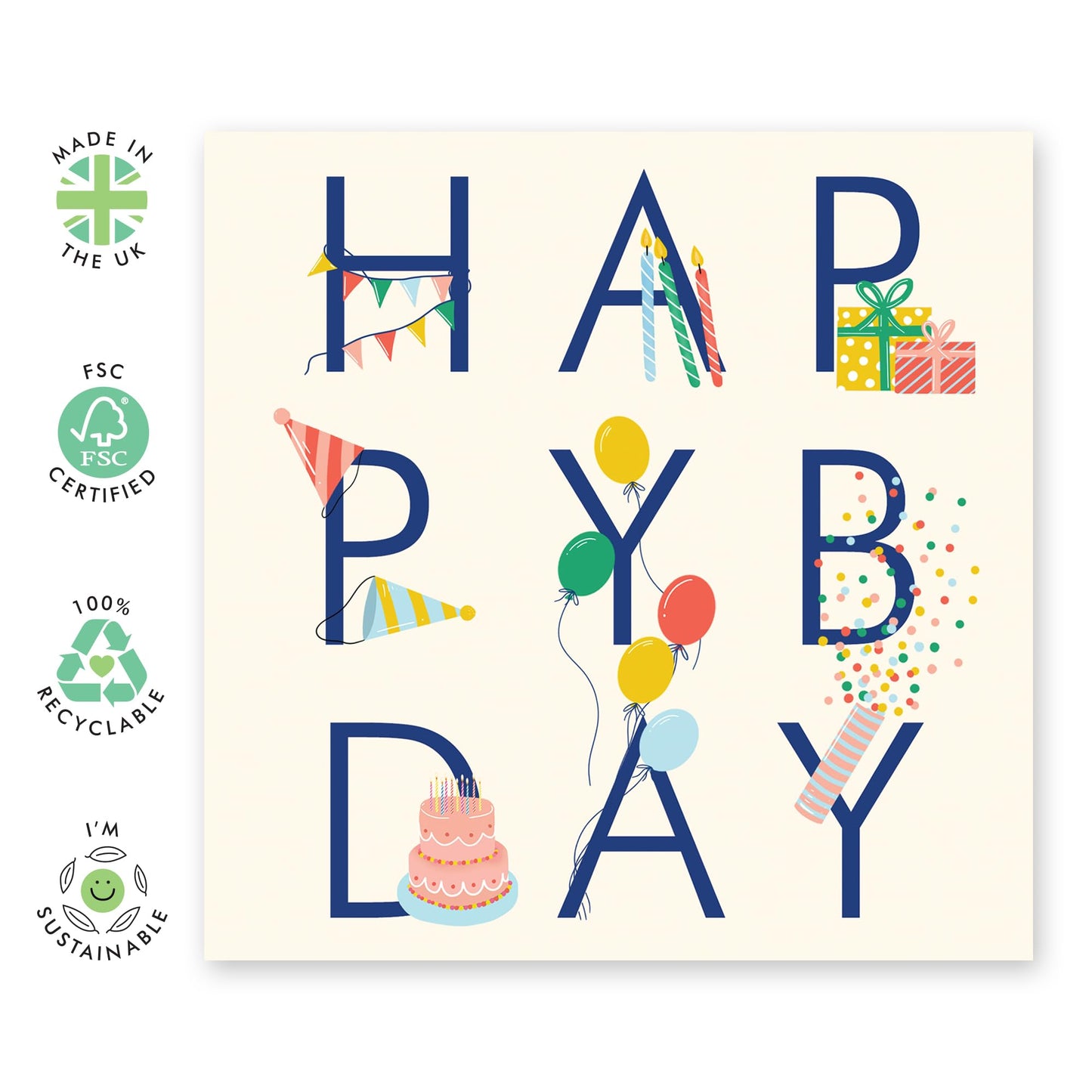 Happy Birthday Card Girls And Boys - Happy Birthday Party - Party - Sweet Greeting Cards For Nephew Niece Him Her - Birthday Card For Son Daughter - Comes With Stickers By Central