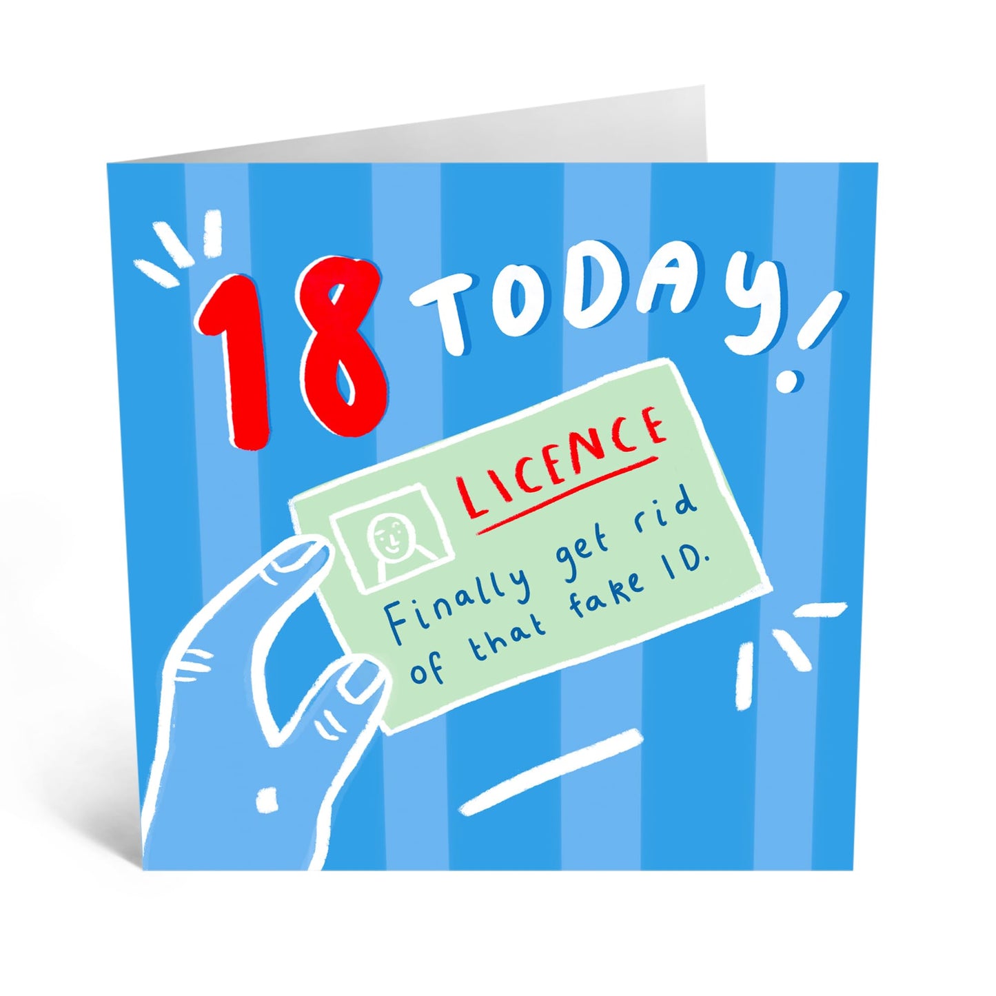 Birthday Greeting Card - '18 TODAY ID' - Perfect for Celebrating the Big 1-8 with a Fun Design - Ideal for Adding a Touch of Joy and Excitement to an 18th Birthday - Comes With Stickers By Central 23