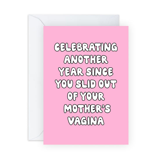 Hilarious Singles Birthday Card - 'Slid One Year' - Presents for Best Friends, Besties, BFF,Girlfriends, Sister, Sis, Co-workers, Cousin, Her - Still Single - Comes with Fun Stickers