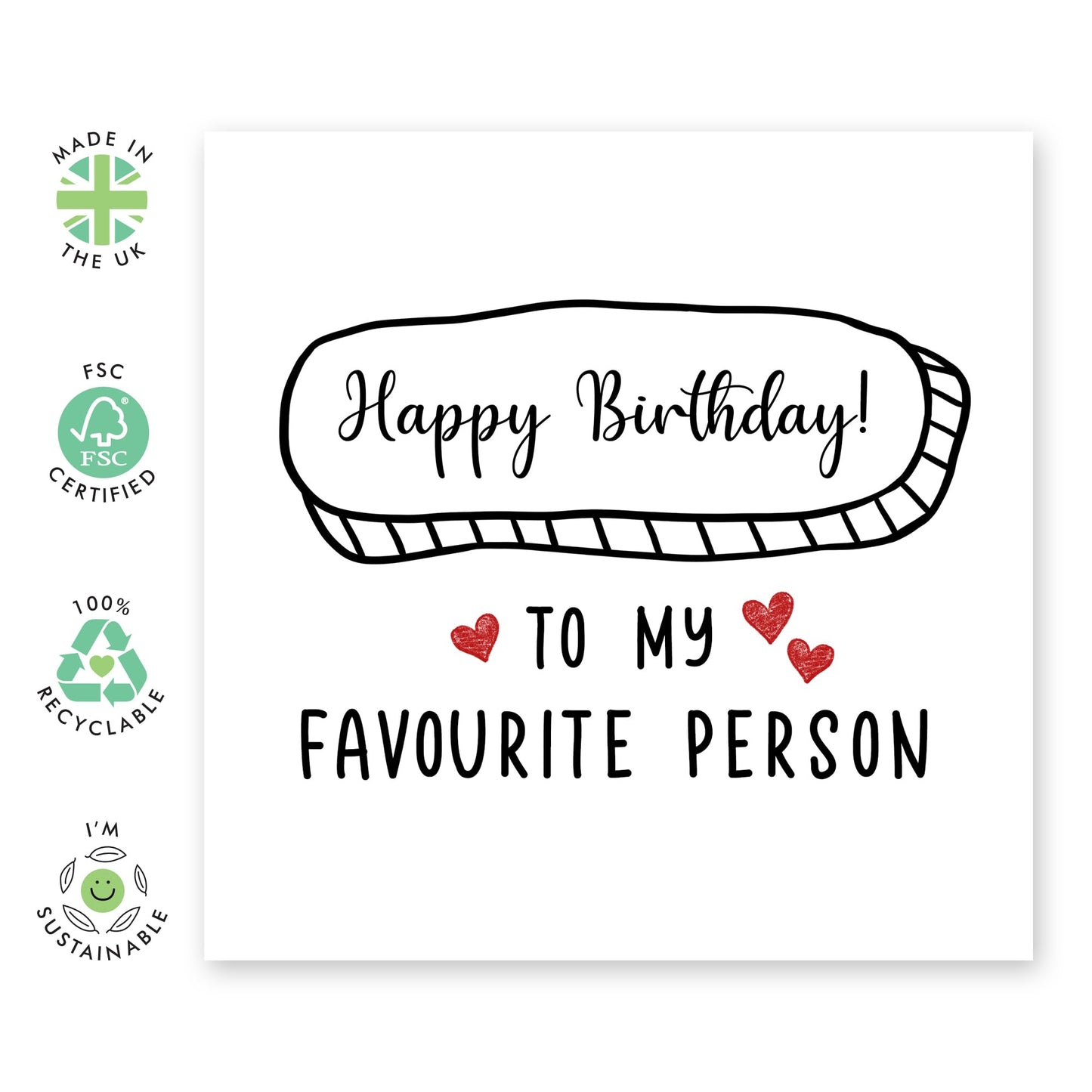 Birthday Cards For Men Women - To My Favourite Person - Best Friend Birthday Card - Greeting Cards For Husband Wife Boyfriend Girlfriend - Comes With Stickers - By Central 23