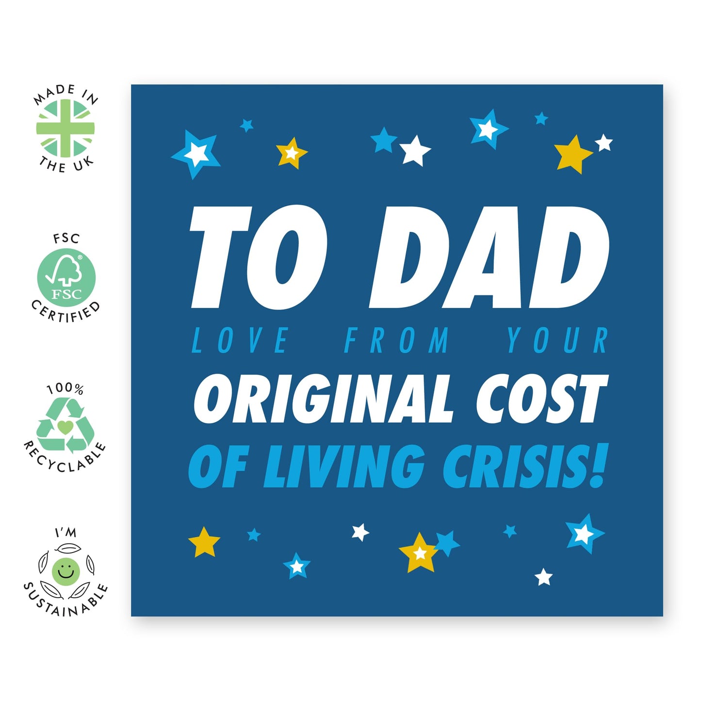 Central 23 Funny Greeting Card - 'DAD THE COST OF LIVING' - For Dads Daddy's Father - Gift for Father’s Day or Any Occasion - Show Appreciation with a Witty Twist - Comes with Stickers