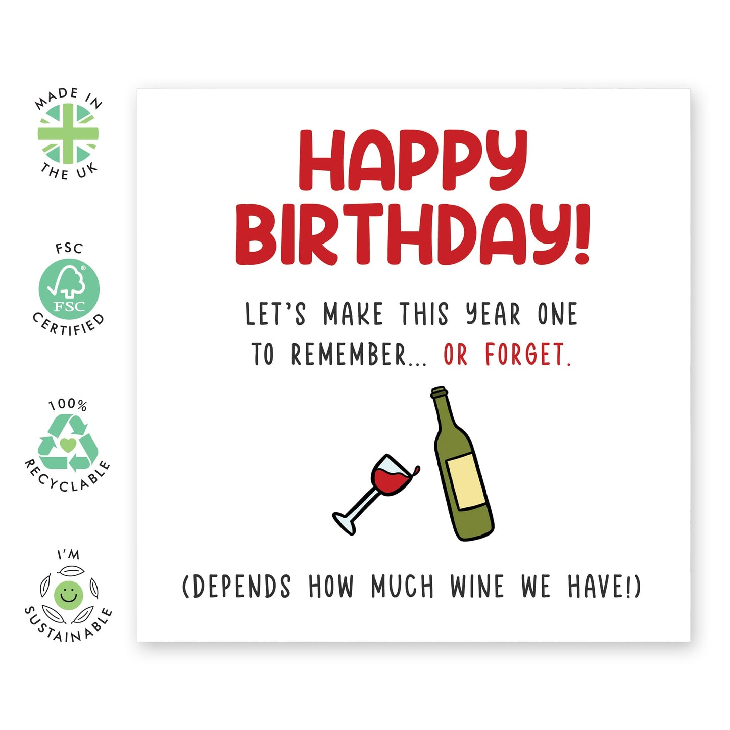 Greeting Card - 'YEAR TO REMEMBER WINE' - Perfect for Celebrating Special Moments - Ideal for Him Her Friends, Family, or Anyone Who Loves to Toast Life's Memories - Comes With Stickers By Central 23