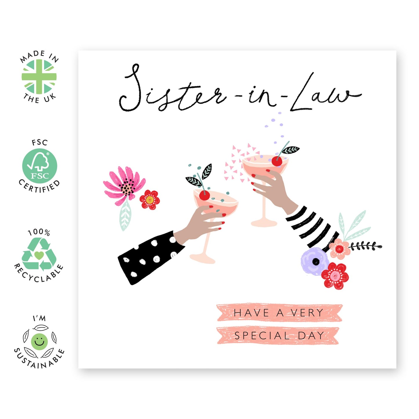 Birthday Cards For Sister In Law - Have A Very Special Day - Birthday Greeting Cards And Envelopes For Sister-in- Law - Heartfelt Gifts For Women Her Female - Comes With Stickers By Central 23
