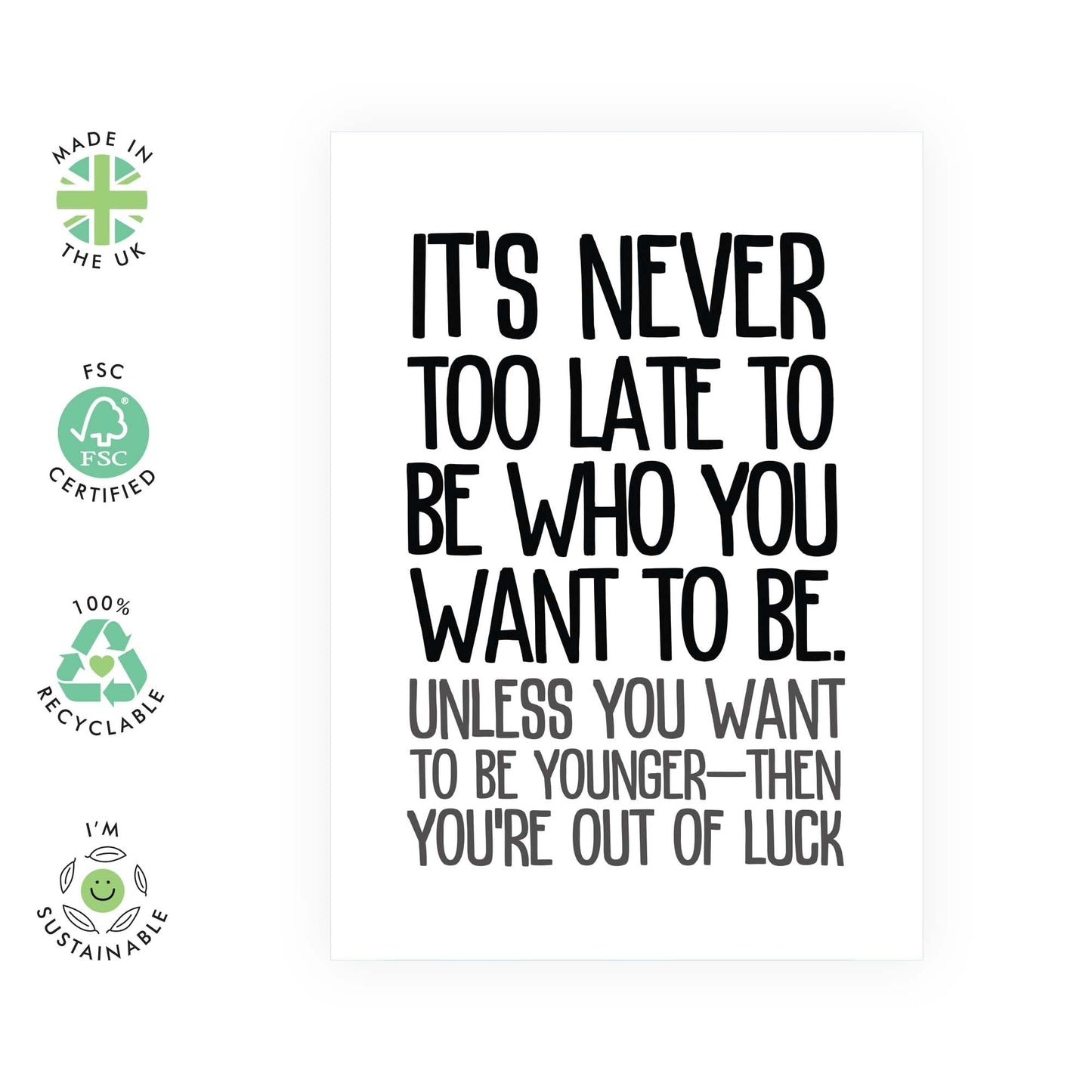 Funny Greeting Card - 'OUT OF LUCK' - Perfect for Celebrating Your Loved One's with a Touch of Humor - Ideal for Friends, Family, and Anyone Who Needs a Laugh - Comes With Stickers By Central 23