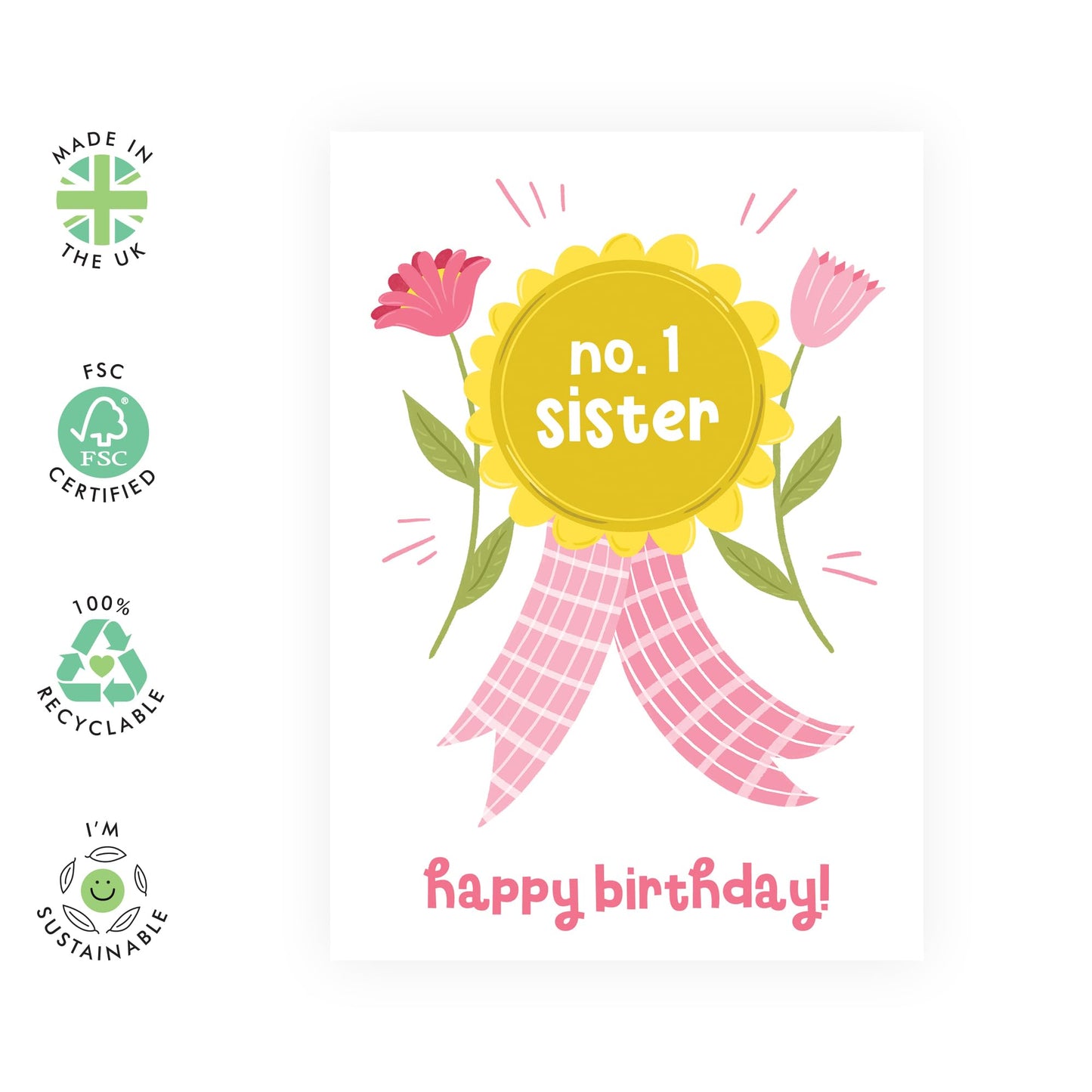 Birthday Cards For Sister - No.1 Sister - Cheeky Greeting Cards For Her - Sister Birthday Card - Gifts For Her Female Ladies - From Bestie Bestfriend Brother - Comes With Stickers By Central 23