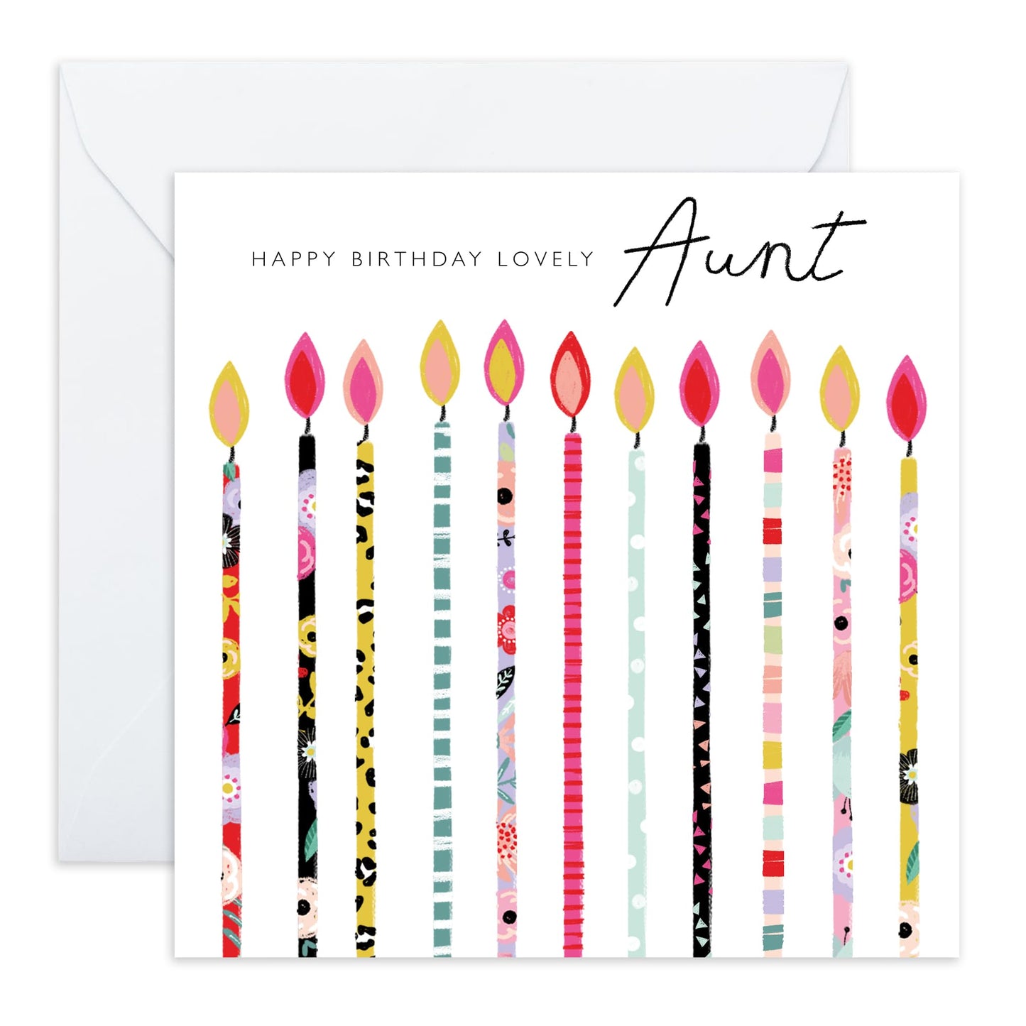 Aunt Birthday Card - Aunt Birthday Candles - Happy Birthday Aunty Greeting Card - Gift From Niece Nephew - Greeting Cards Her - Heartfelt Gifts Women Tia - Comes With Fun Stickers - By Central 23