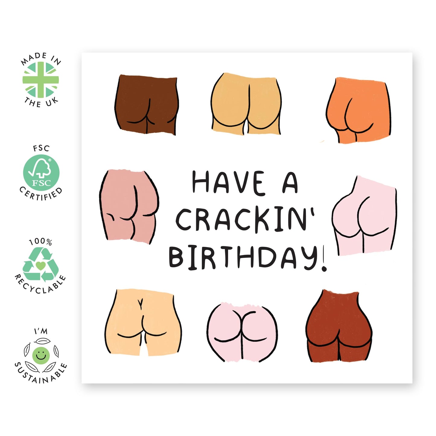 Funny Birthday Card - 'CRACKIN' BIRTHDAY B*MS!' - Perfect for Celebrating with Humor and a Cheeky Twist - Ideal for Friends Family Besties BFFs Girlfriend Boyfriend - Comes With Stickers By Central 23