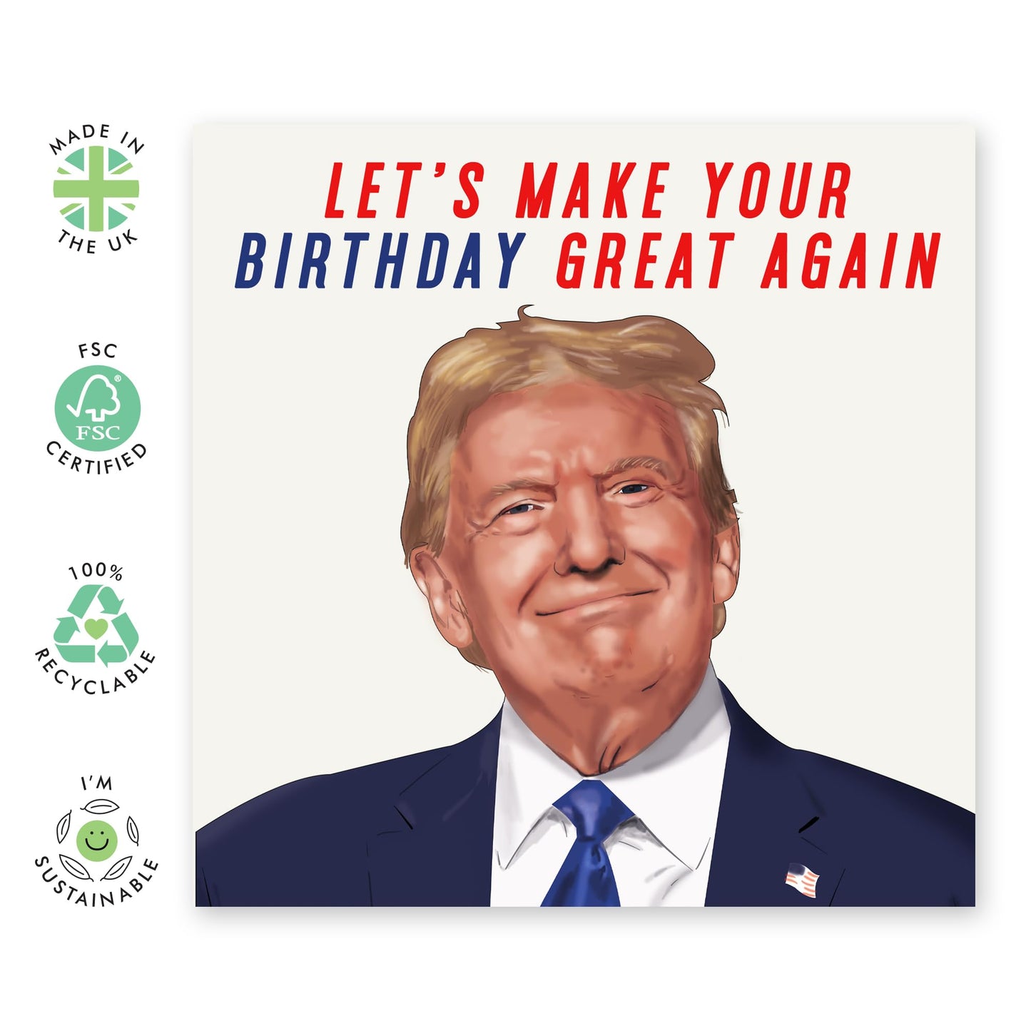 Funny Birthday Card Joke- 'Make Your Birthday Great Again' - Gifts for Him, Men, Colleagues, Coworkers, Friends, Brother - Not Great Previously - Comes with Fun Stickers