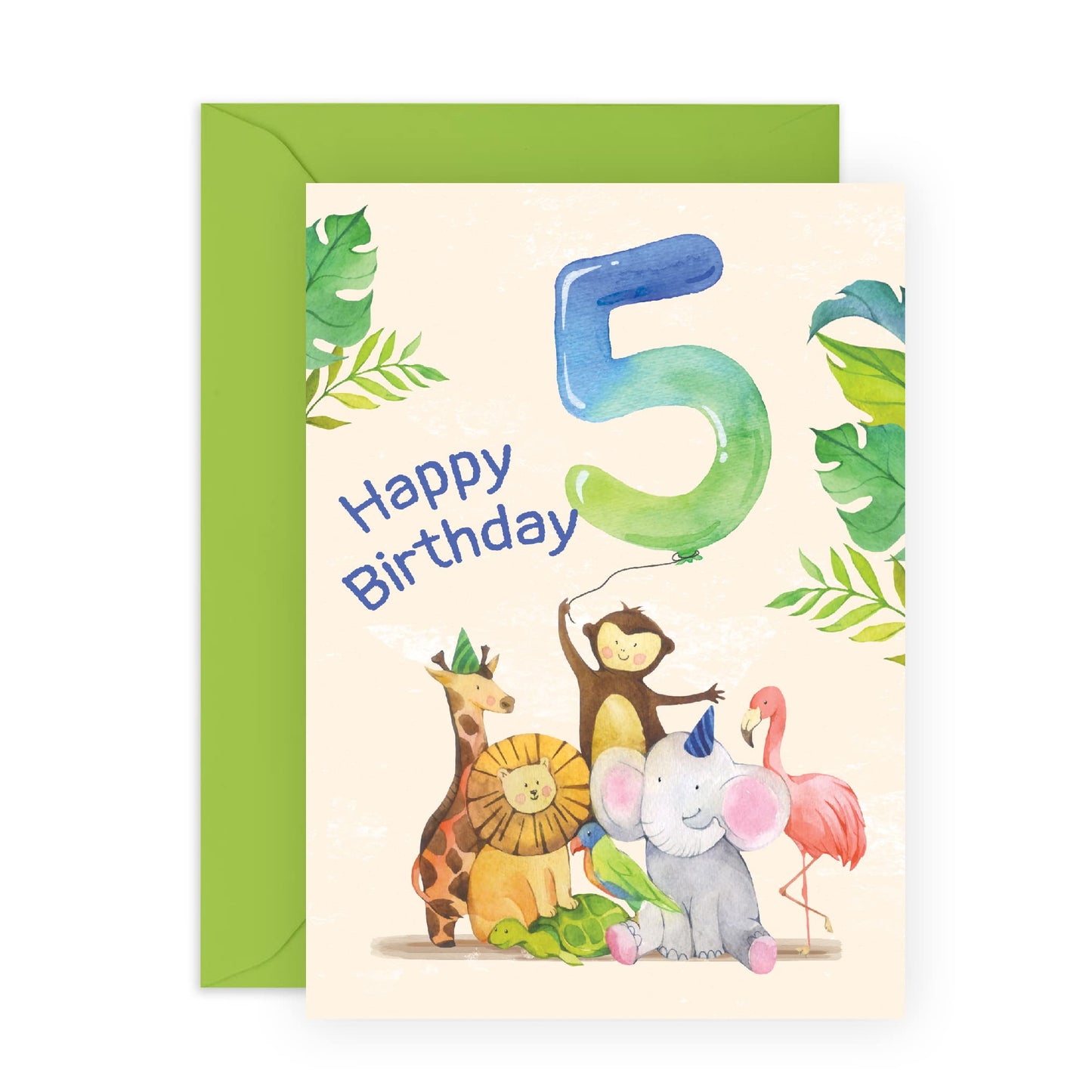 Central 23 5th Birthday Card Boy - 5 Year Old Birthday Card - Cute Wild Animals - Kids Birthday Card - Age Five - Fifth Bday - Comes With Fun Stickers - Made In The UK