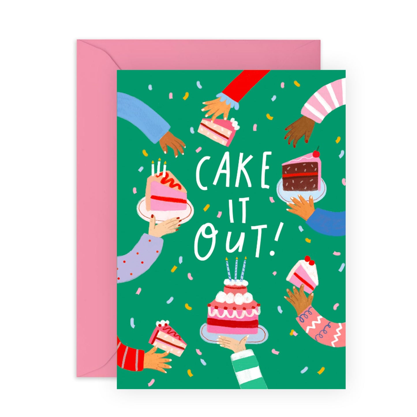 Greeting Card - 'CAKE IT OUT' - Perfect for Any Occasion with a Fun, Cake-Theme - Ideal for Adding a Touch of Joy and Celebration to Birthdays or Special Events - Comes With Stickers By Central 23