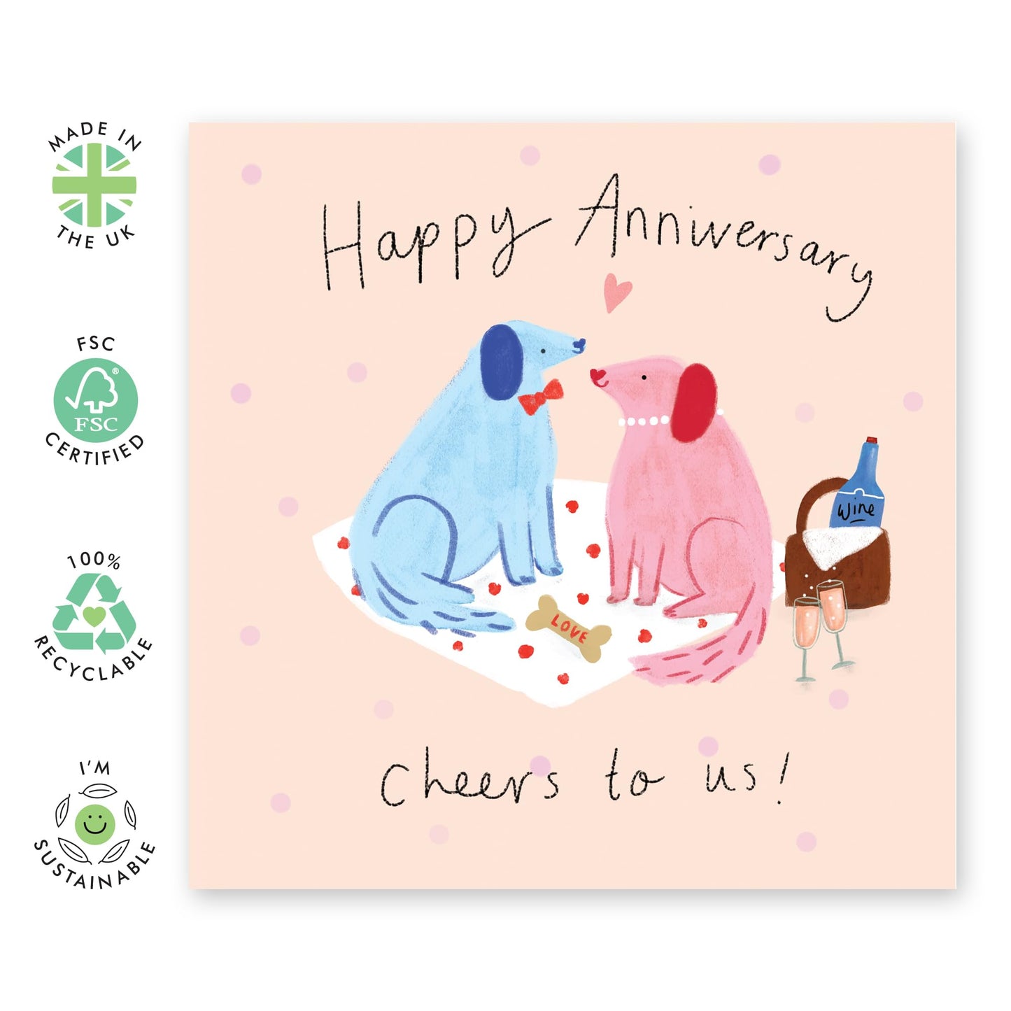Anniversary Card - 'DOG PICNIC ANNIVERSARY' - Perfect for Celebrating with a Fun Twist - Ideal for Adding a Playful Touch to Your Special Day with a Picnic Theme - Comes With Stickers By Central 23