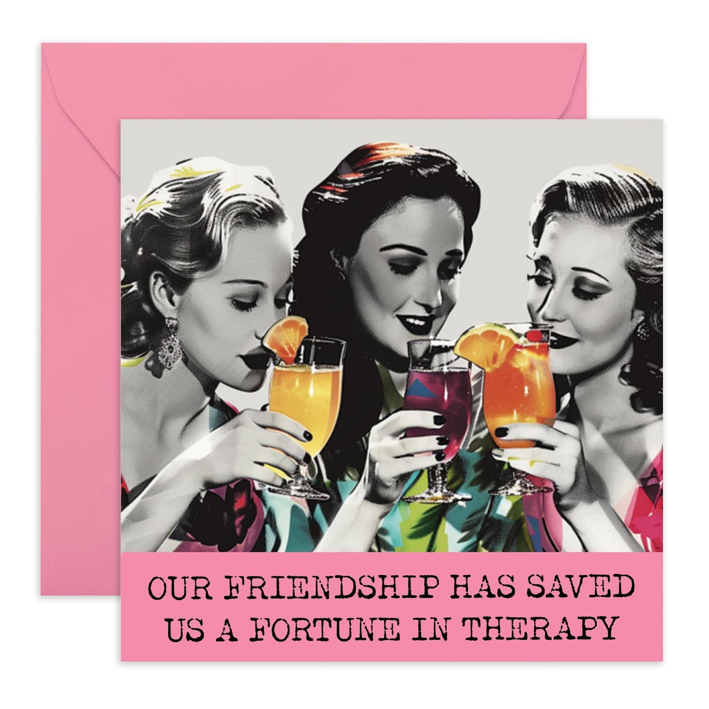 Hilarious Birthday Card - 'Friendship Has Saved Us a Fortune' - Jokes for BFF, Bestfriend, Girlfriend, Mates, Bestie - Friendship Gifts for Her - Comes with Fun Stickers