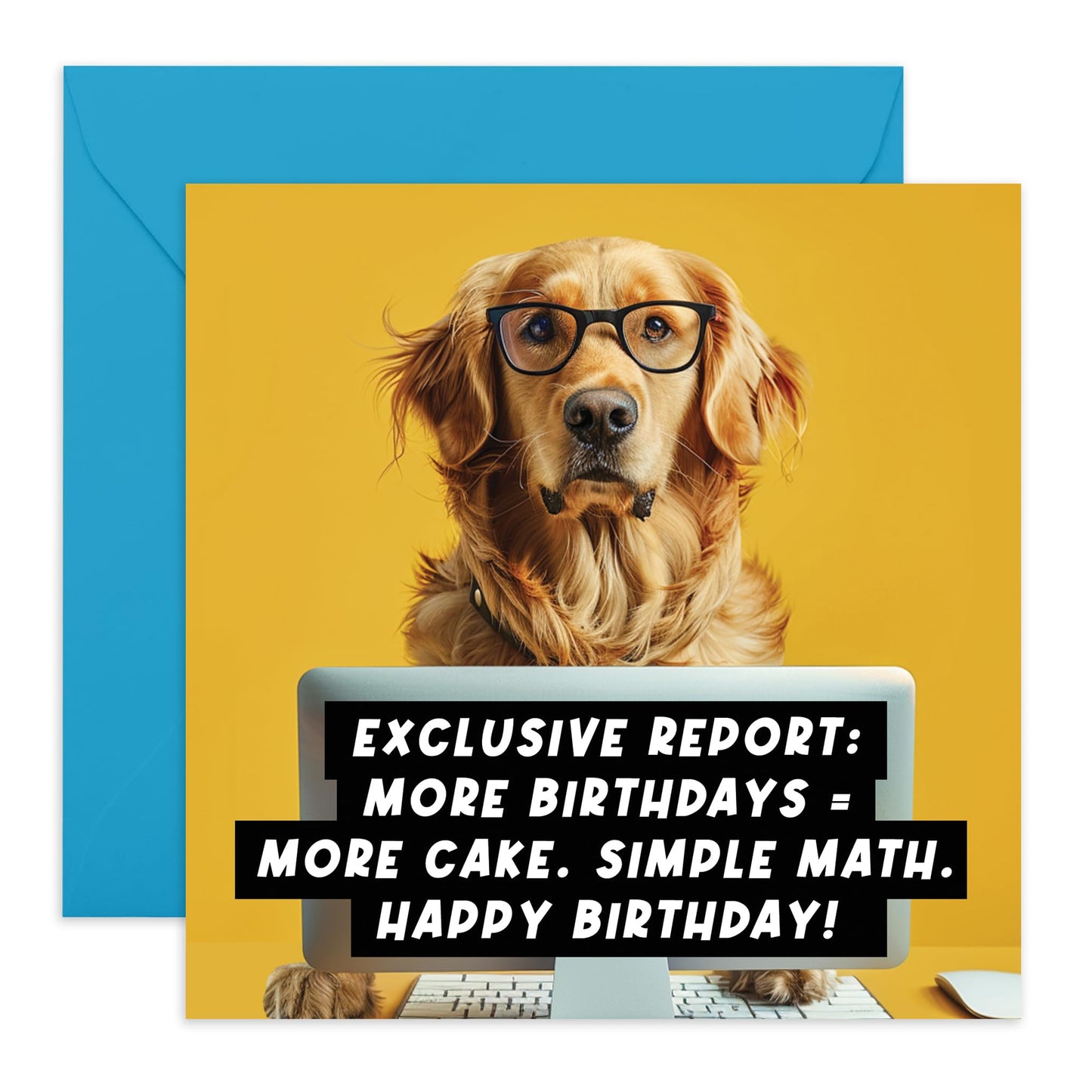 Funny Birthday Card - 'More Birthdays, More Cakes' - Hilarious Joke for Him, Her, Dog Lovers & Friend - More Cakes More Happy - Comes with Fun Stickers
