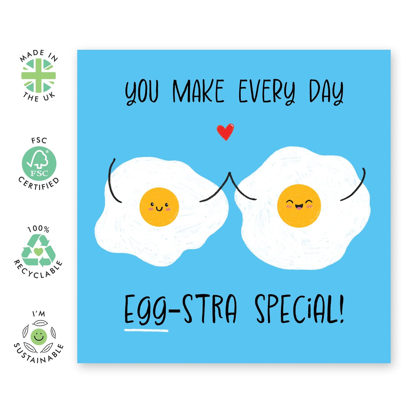 Cute Anniversary Card - Every Day Egg-Stra Special - Sweet & Romantic Love Card for Partner, Boyfriend, Girlfriend, Husband, Wife, Fiance, Spouse, Babe - Valentines Day Ideas - Comes with Stickers