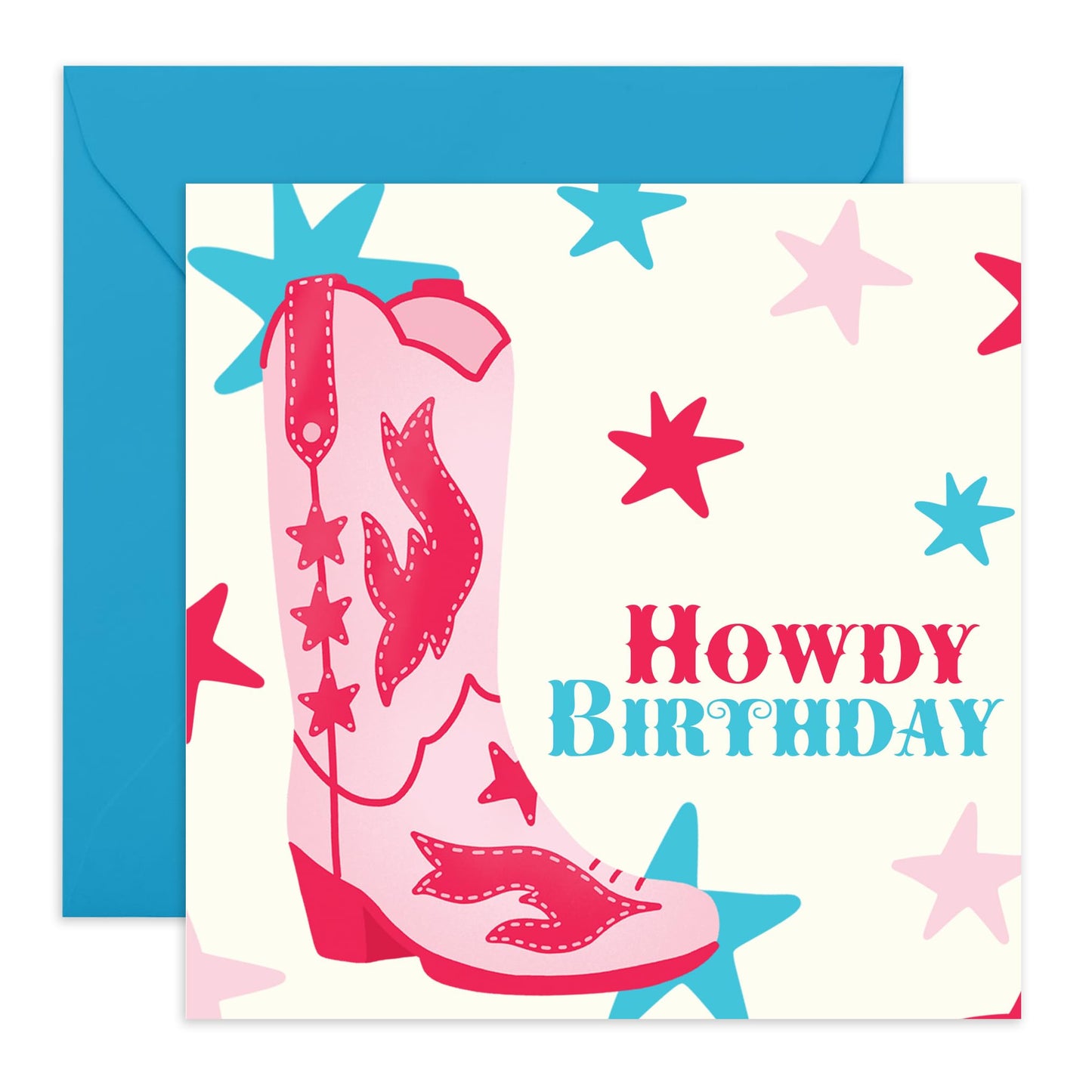 Cowgirl's Birthday Card - 'Howdy Birthday' - Gifts for Best Friends, Besties, BFF,Girlfriends, Sister, Sis, Gals, Wife, Girlfriend, Her - Country Girl - Comes with Fun Stickers