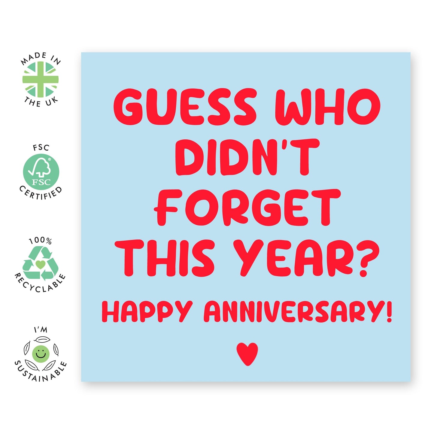 Funny Wedding Anniversary Card For Wife Husband - Guess Who Didn't Forget - Anniversary Card For Boyfriend Girlfriend - Gifts For Couple Partner - Comes With Stickers - By Central 23