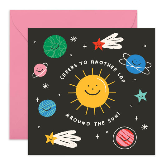 Happy Birthday Card For Girls Boys - Son Daughter Birthday Cards - Cheers To Another Lap Around The Sun - Cute Greeting Cards And Envelopes For Kids Grandson - Comes With Fun Stickers By Central 23