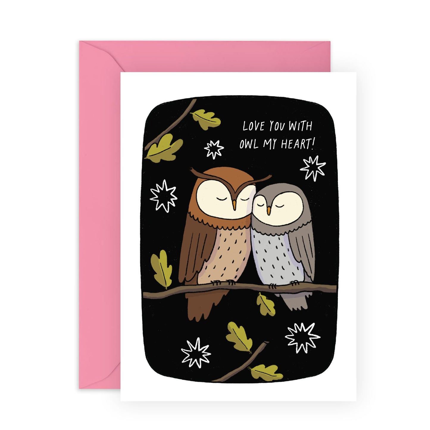 Cute & Romantic Anniversary Card - 'Owl of My Heart' - Anniversary & Valentines Gifts for Couples, Parents, Husband & Wife - Adorable & Sweet Message - Comes with Fun Stickers