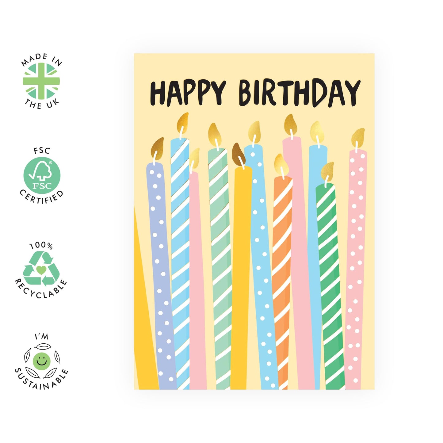Make A Wish Birthday Card - 'Candles Birthday' - Gifts for Co-worker, Colleagues, Best Friends, BFF, Cousin, Her, Him, Bruv, Brother, Bro, Boyfriend, Girlfriend - Blow It- Comes with Fun Stickers