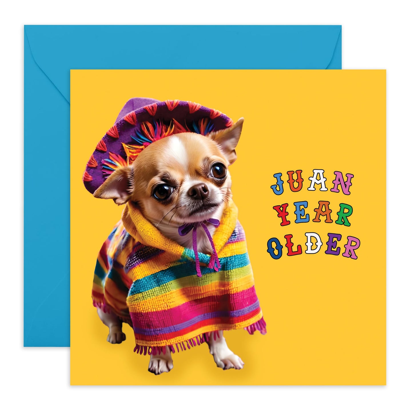 Birthday Greeting Card - 'JUAN YEAR OLDER DOG' - Perfect for Celebrating with a Fun Twist - Ideal for Dog Lovers and Adding a Touch of Humor and Joy to Any Birthday - Comes With Stickers By Central 23