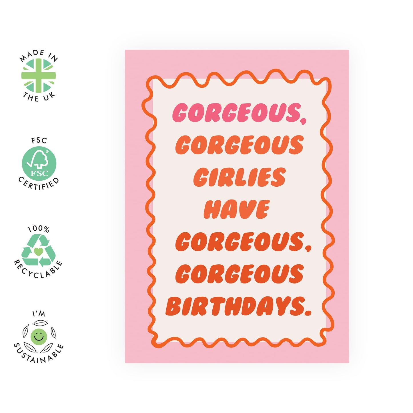 Birthday Cards For Women - Gorgeous Gorgeous Girls - Wife Birthday Card - For Mum Girlfriend Best Friend - Rude Funny Gifts For Her - Comes With Fun Stickers By Central 23