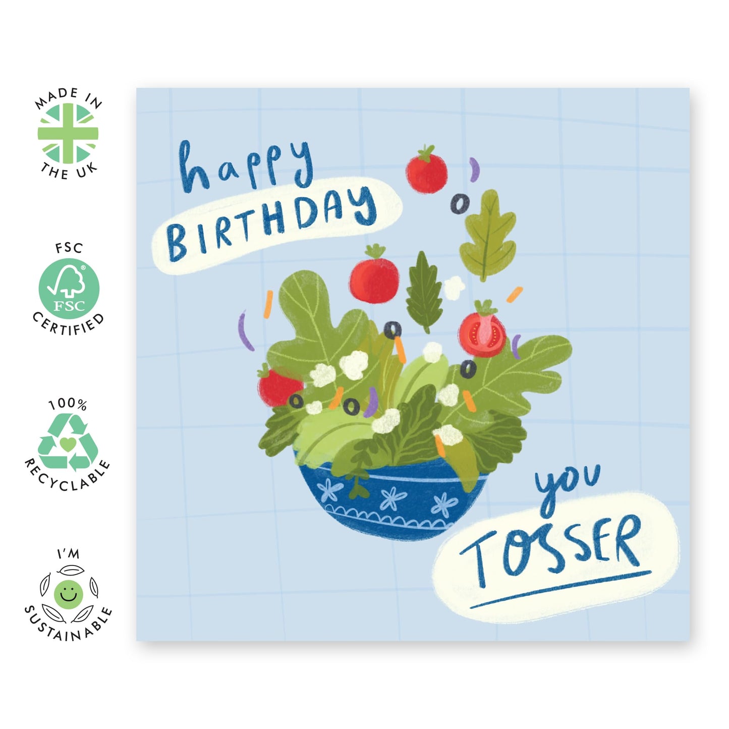 Birthday Card Funny - Happy Birthday Tosser - Witty Birthday Cards For Friends - Humorous Gifts For Men Women Sister Brother Coworker - Comes With Fun Stickers By Central Brother Birthday Card