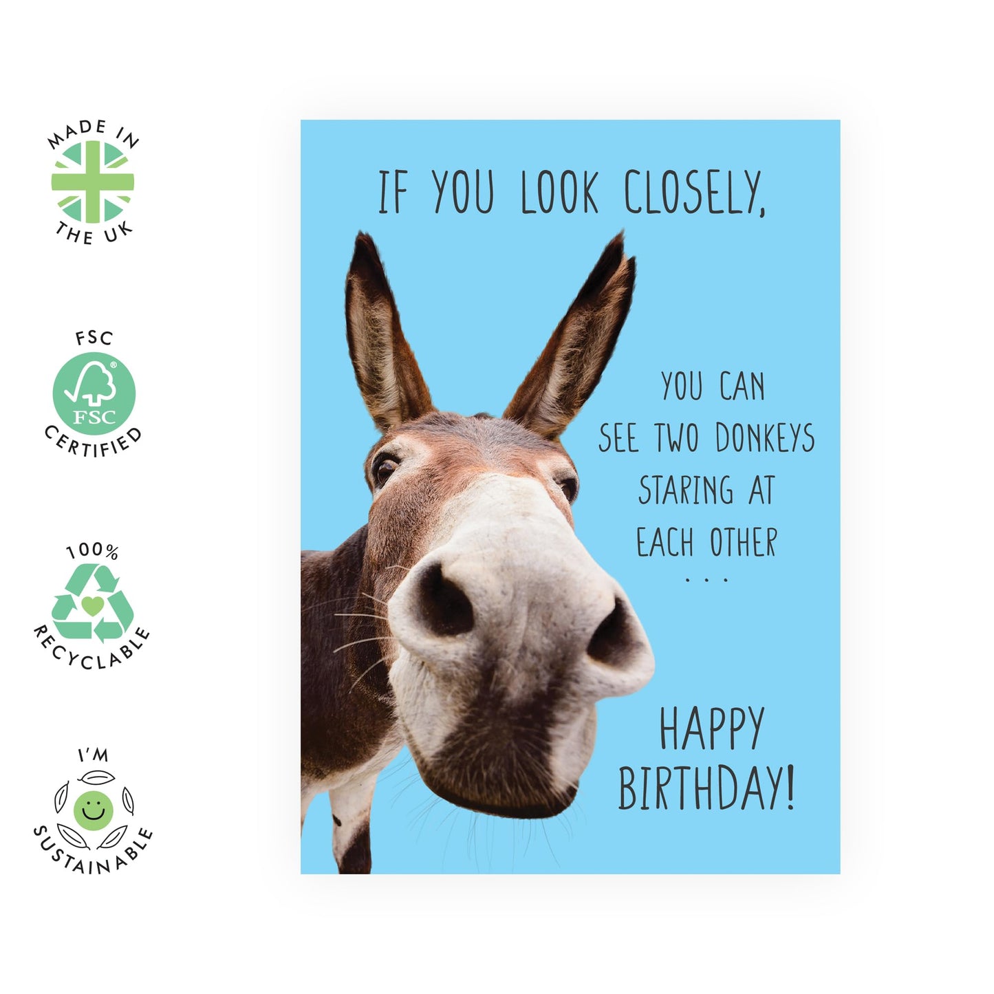 Funny Birthday Card For Men - If You Look Closely - Brother Birthday Cards - Banter - Humorous Birthday Cards For Friends - Husband Birthday Gifts - Comes With Stickers - By Central 23