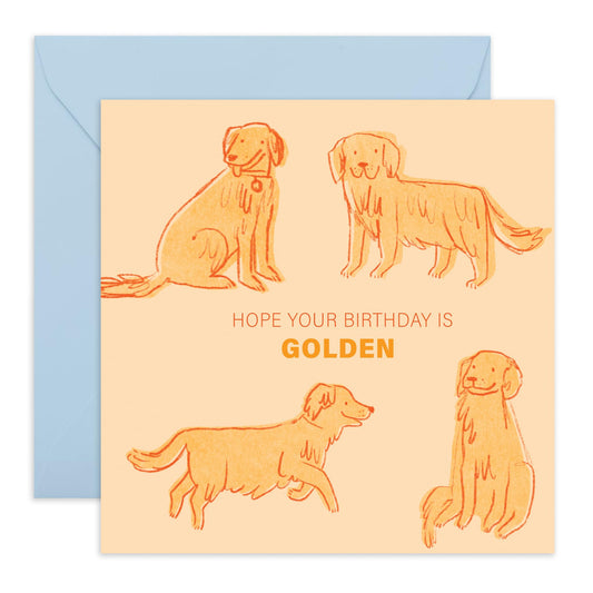 Dog Birthday Card For Men And Women - Golden Birthday- Cute Birthday Card From Dog - Gift For Fur Parents Dog Mum Dad - Comes With Fun Stickers By Central 23