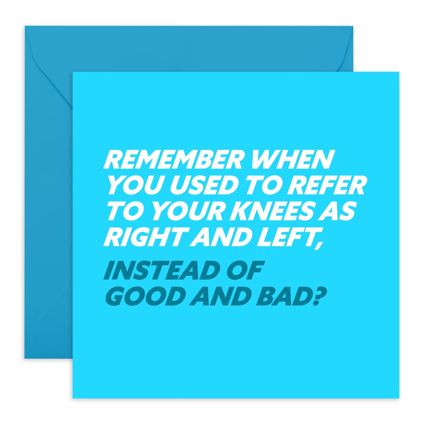 Funny Card For Women Men - Good And Bad Knee - Mothers Day Cards For Mum Aunt Nan - Fathers Day Cards For Dad Uncle - Greeting Cards From Son Daughter - Comes With Stickers By Central 23