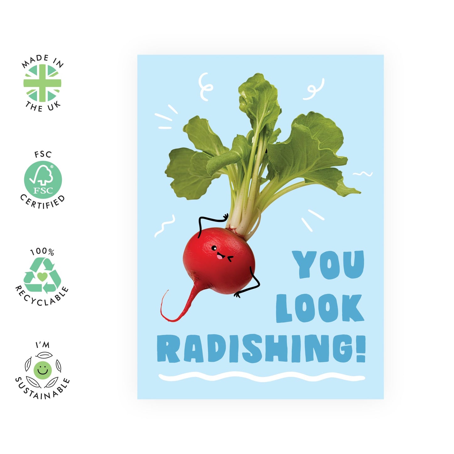 CENTRAL 23 Greetings Cards Men Women - You Look Radishing - Funny All Occasion For Mom Dad - Wife Husband Birthday Card Brother Sister - Dad Jokes Father’s Day Card - Comes With Fun Stickers