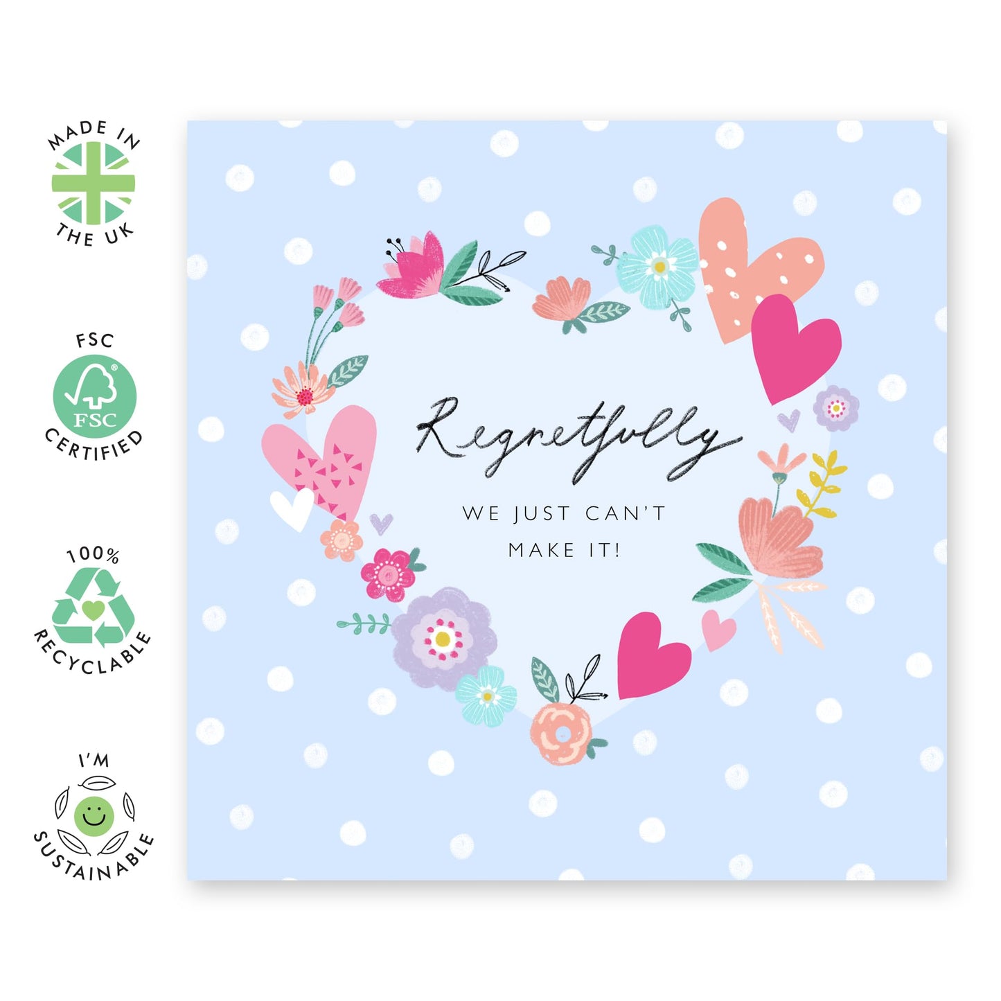 Declined Wedding Invitations Response - Regretfully We Just Can't Make It - Wedding Invitations Groom Bride - Wedding Regret Card - Wedding Declined Rsvp Card - Comes With Fun Stickers By Central 23