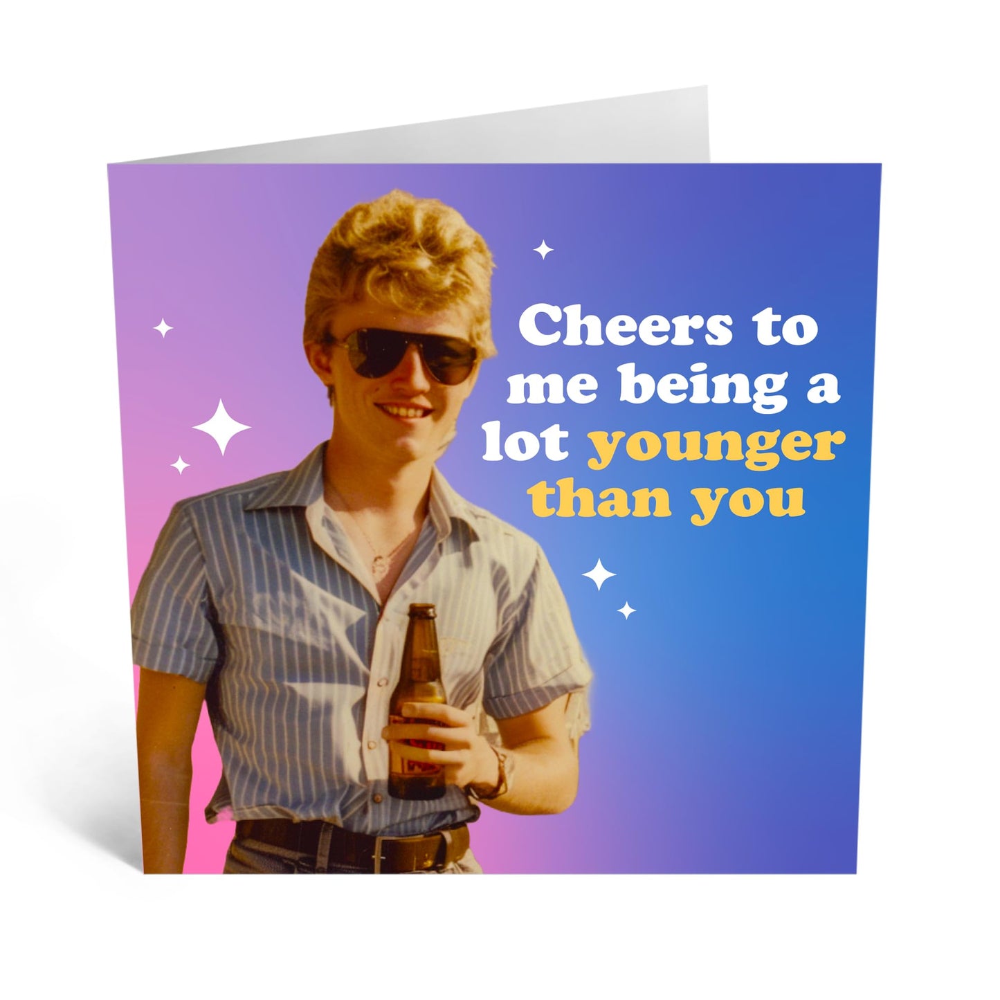 Greeting Card - 'ME BEING A LOT YOUNGER' - Perfect for Any Occasion with a Humorous Twist and Fun Design - Ideal for Celebrating Milestones to Everyday Moments - Comes With Stickers By Central 23
