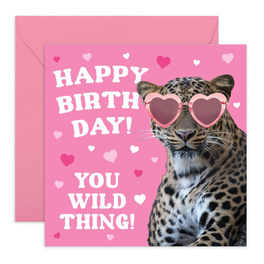 Daughter Birthday Cards - You Wild Thing - Funny Birthday Cards For Women - Sister Birthday Cards - For Mum Auntie Nan - Friend Card - Comes With Stickers - By Central 23