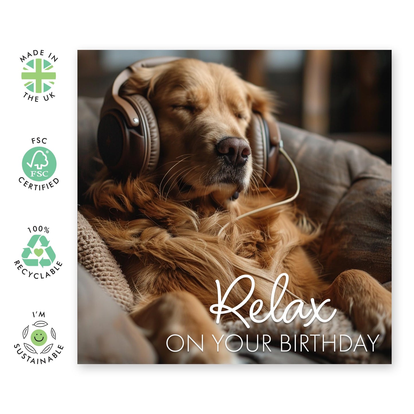 Relaxing Birthday Card - 'Relax On Your Birthday' - Gifts for Dad, Mum, Friends, BFFs, Coworker, Officemate - Just Chilling - Comes with Fun Stickers