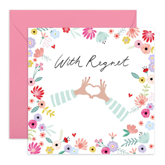 Wedding Regret Card From Guest - With Regret Hand Heart - Rsvp Reply Card From Entourage - Wedding Invitations Groom Bride - Wedding Invitation Declined Card - Comes With Fun Stickers By Central 23