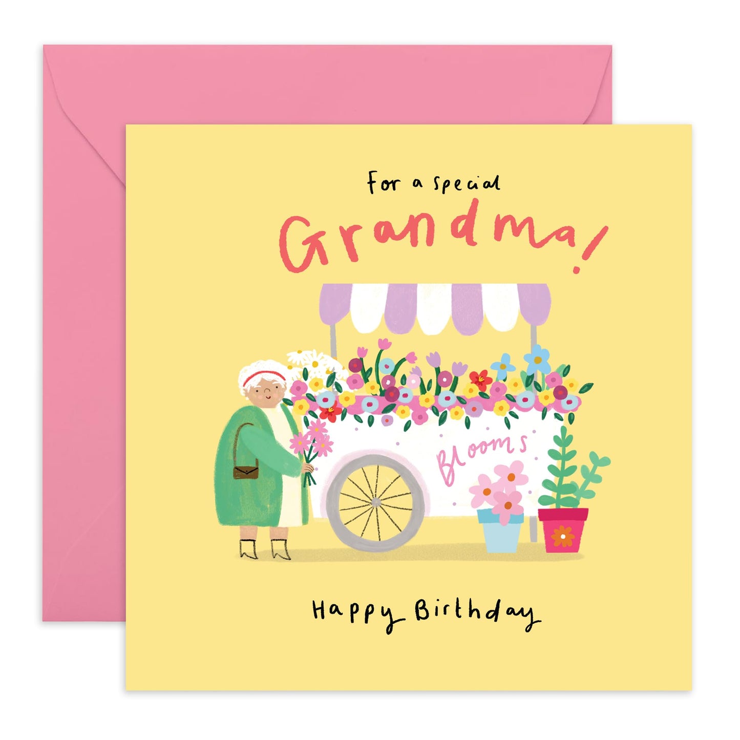 Happy Birthday Grandma Card - For A Special Grandma - Grandma Birthday Card For Women - Floral Gifts For Grandmother Nana Granny - Comes With Cute Stickers By Central 23