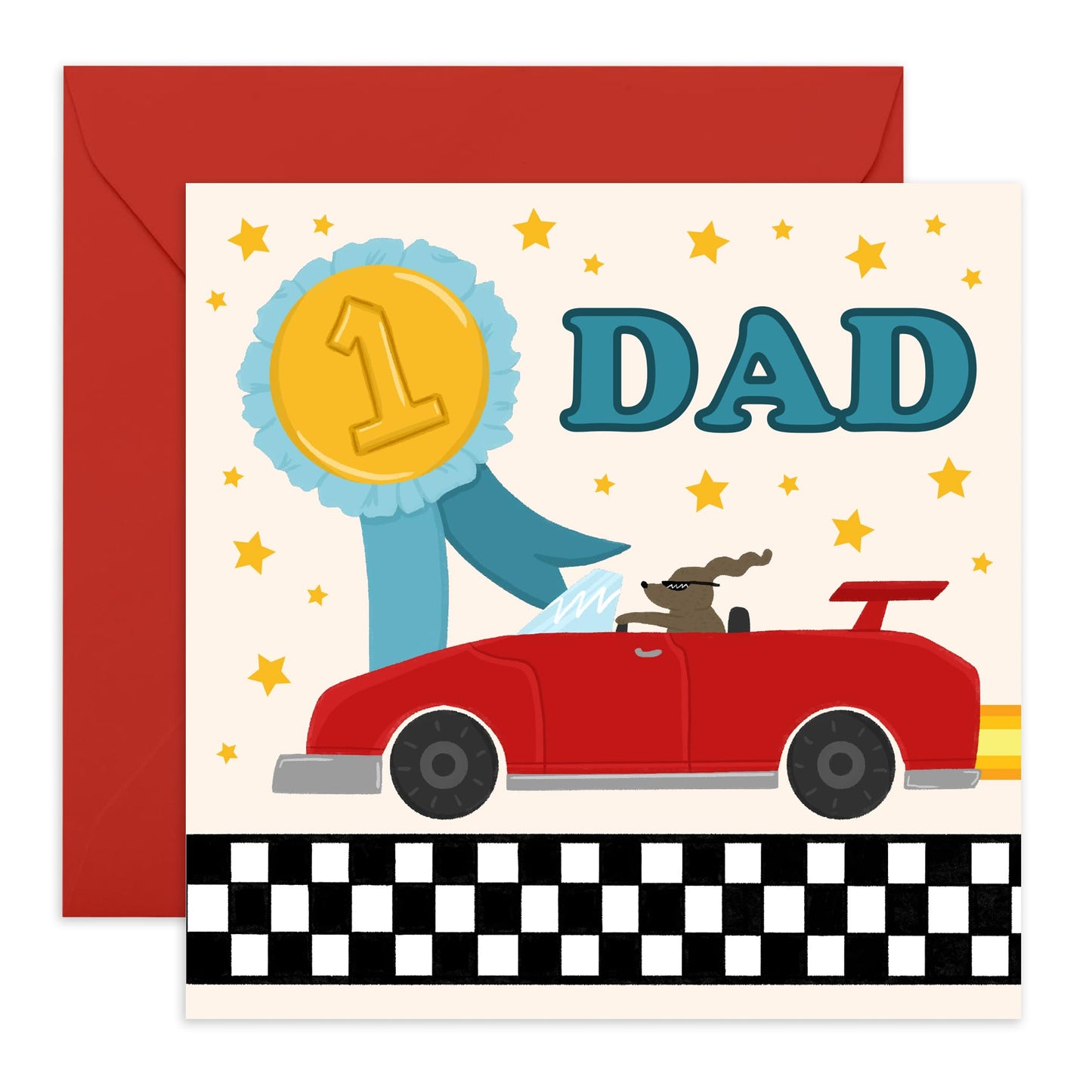 Dad Bday Card - No. 1 Dad - Happy Birthday Dad Card From Son Daughter - Sweet Funny Gifts For Him Men Papa Pop Daddy - Father's Day Card - Comes With Stickers By Central 23